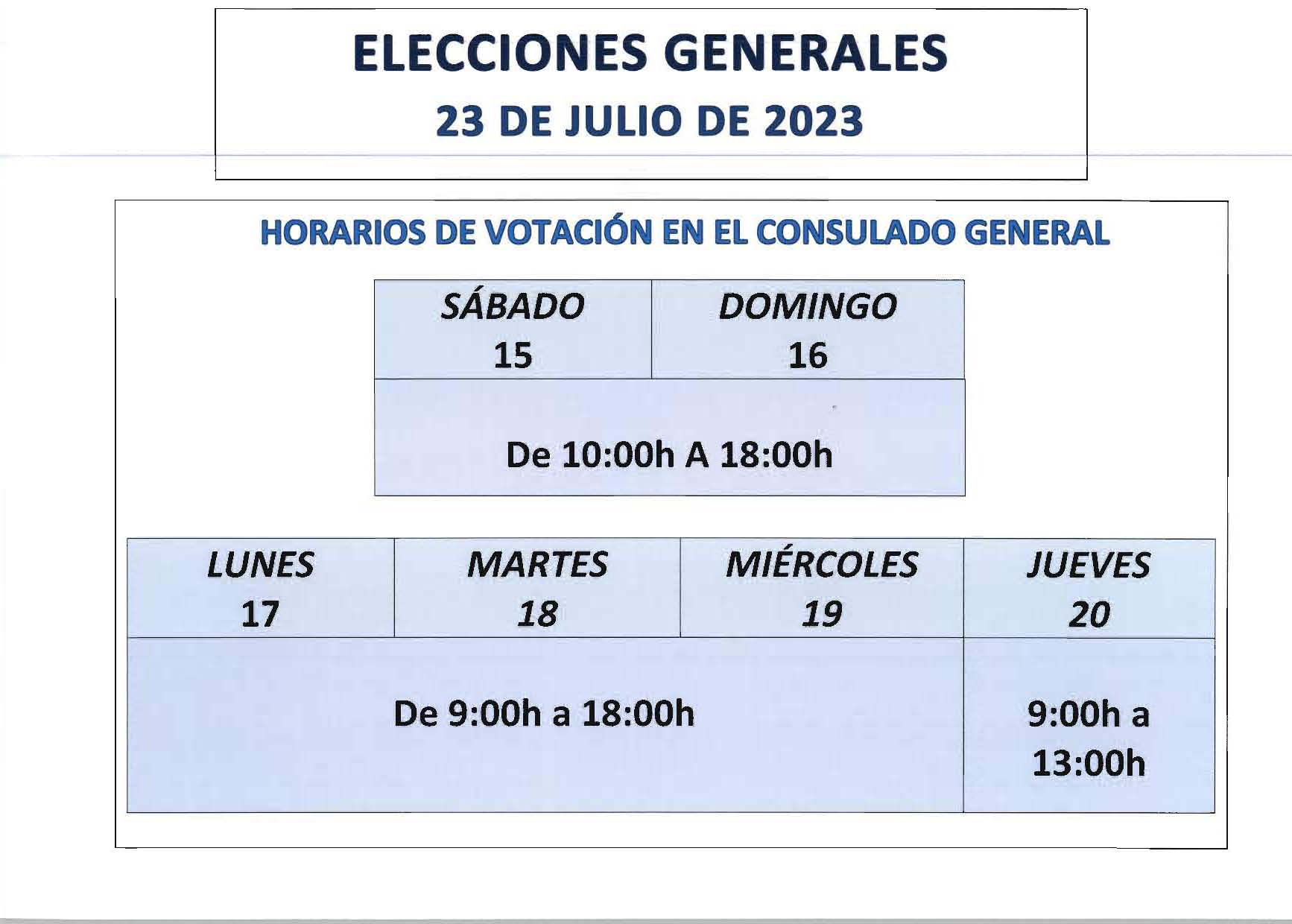 ELECCIONES GENERALES DE 23 DE JULIO DE 2023