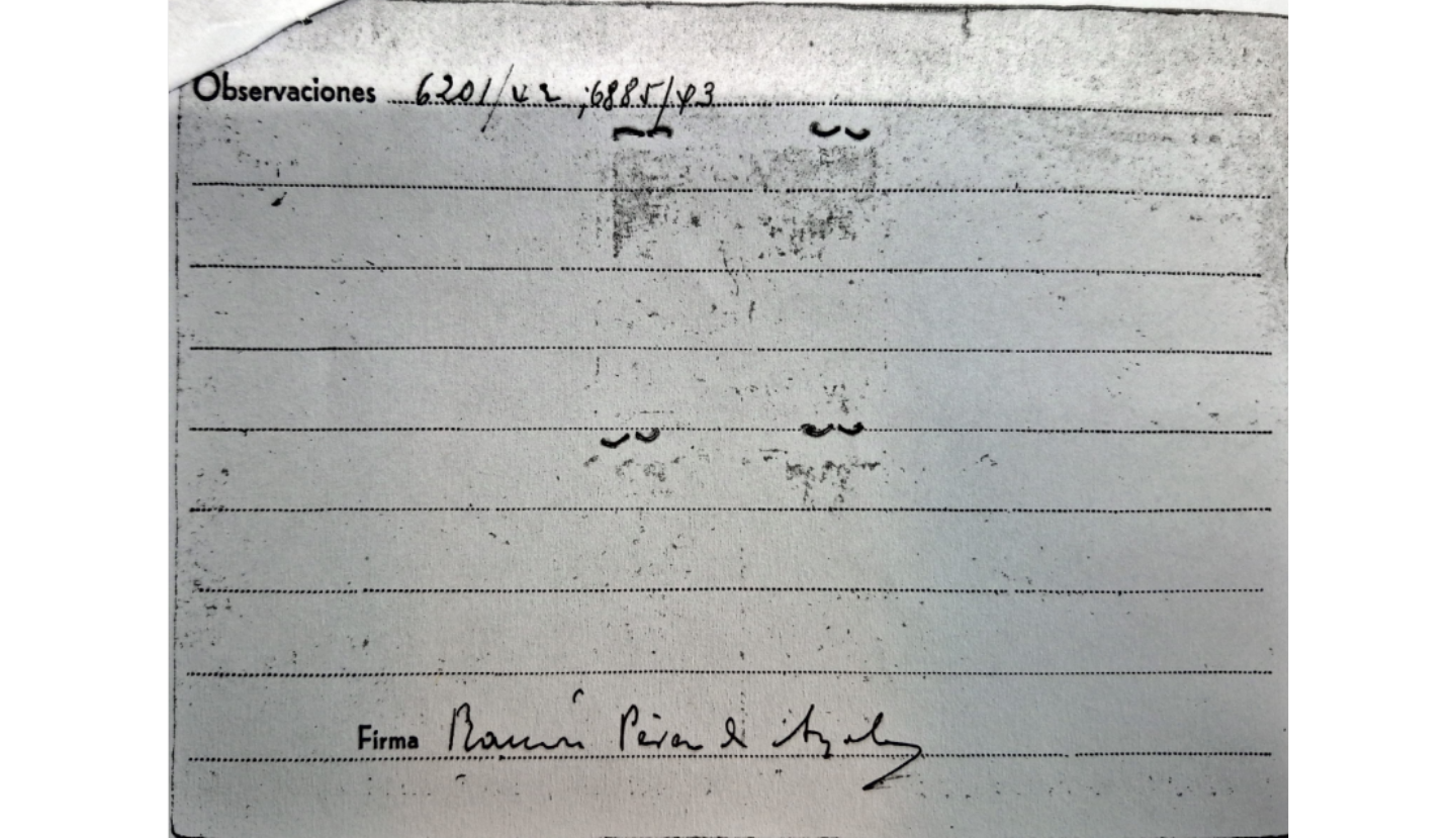 Trasera de Ramón Pérez de Ayala Fernández del Portal