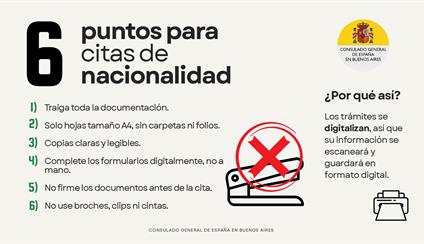 Cómo presentar la documentación para una cita de nacionalidad