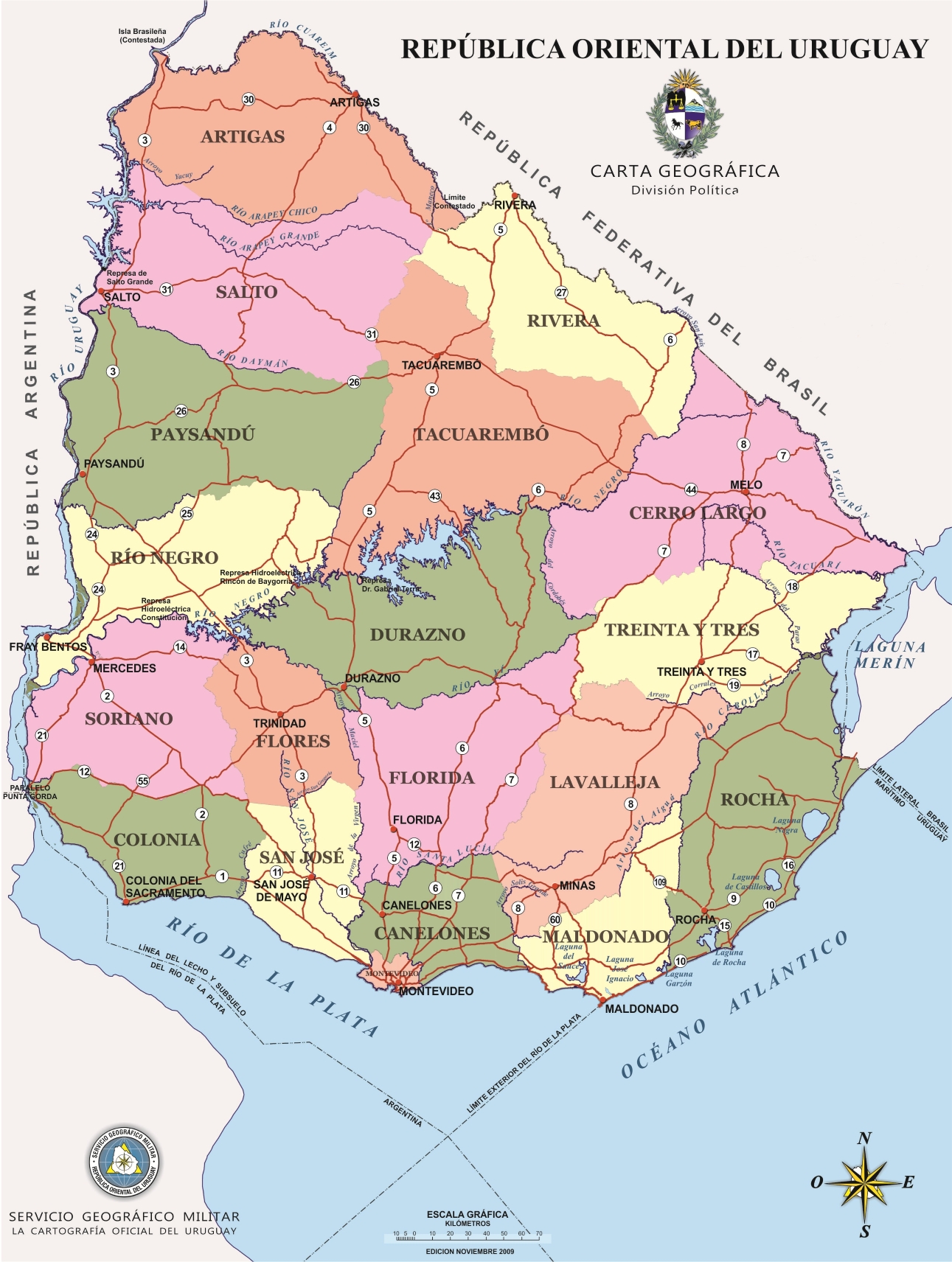 Mapa de Uruguay