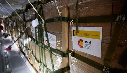 The humanitarian aid sent from Spain is already in Gaza, thanks to a joint operation of the Ministry for Foreign Affairs and the Ministry of Defence