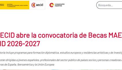 La AECID abre la convocatoria de Becas MAEC-AECID 2026-2027