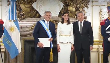 La presidenta del Senado en la asunción de Alberto Fernández