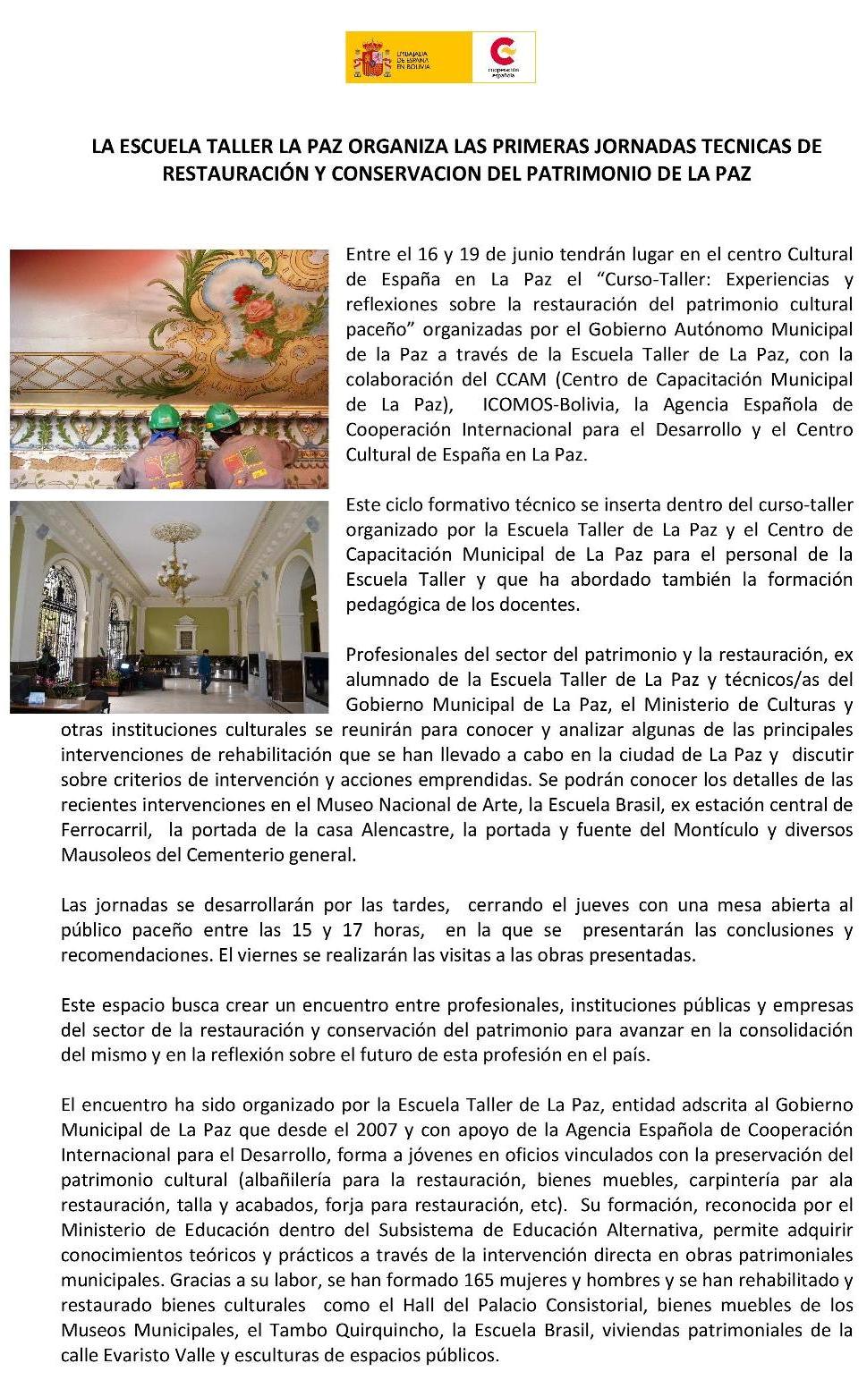 Jornadas de restauración y conservación Escuela Taller La Paz.jpg