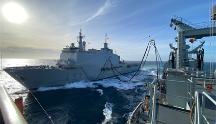 Los buques de la Armada: Galicia, Santa María e Intermares, en Lisboa