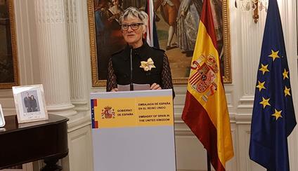 Rebecca Salter is bestowed with the Order of Isabel la Católica