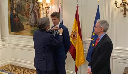 Tristam Hunt awarded the Order of Isabel la Católica