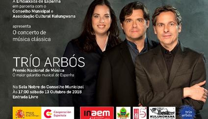 Concierto Trío Arbós en Maputo (Salón Noble del Ayuntamiento, 13 octubre 2018, 17h)