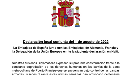 Declaración local conjunta del 1 de agosto de 2022