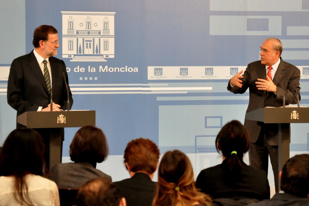 05.03.2012: Rueda de prensa del Presidente del Gobierno D. Mariano Rajoy junto a D. Ángel Gurría, S.G. de la OCDE en el Palacio de la Moncloa