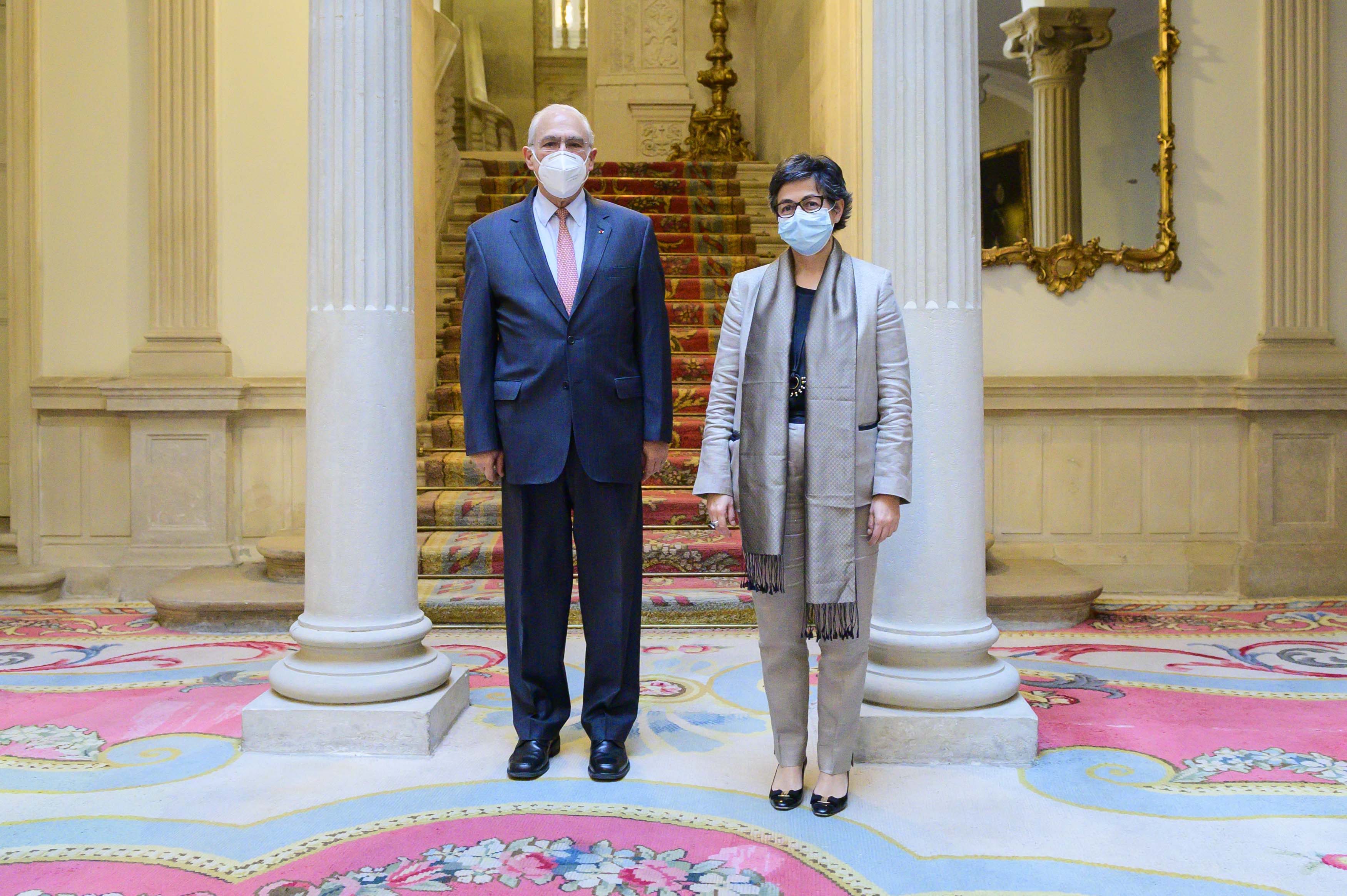 Visita oficial de despedida del actual Secretario General de la OCDE, Ángel Gurría. Encuentro con Ministra de Asuntos Exteriores, Unión Europea y Cooperación, Arancha González Laya.