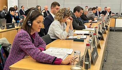 Reyes Maroto apela en la OCDE a la responsabilidad empresarial para reducir la desigualdad y generar bienestar social