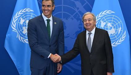 Pedro Sánchez se reúne con Antonio Guterres y le agradece la labor de Naciones Unidas como espacio de cooperación y diálogo