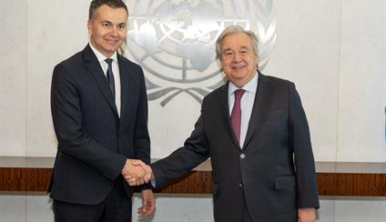 Héctor Gómez presenta sus credenciales como nuevo Representante Permanente de España ante Naciones Unidas