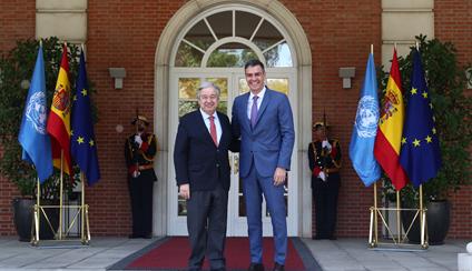 El presidente del Gobierno traslada al secretario general de Naciones Unidas el apoyo de España para poner fin a la agresión rusa en Ucrania