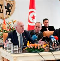 El ministro español y el ministro tunecino en la rueda de prensa. Foto MAEC