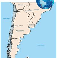 Mapa de Chile, segunda etapa del viaje de trabajo de S.M. el Rey. Imagen Maec