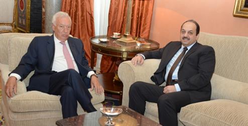El ministro de Asuntos Exteriores junto a su homólogo qatarí. Foto MAEC