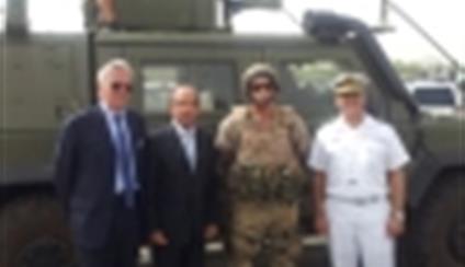 De izquierda a derecha, el embajador de España en Mali, José María Matres, el secretario de Estado de Asuntos Exteriores