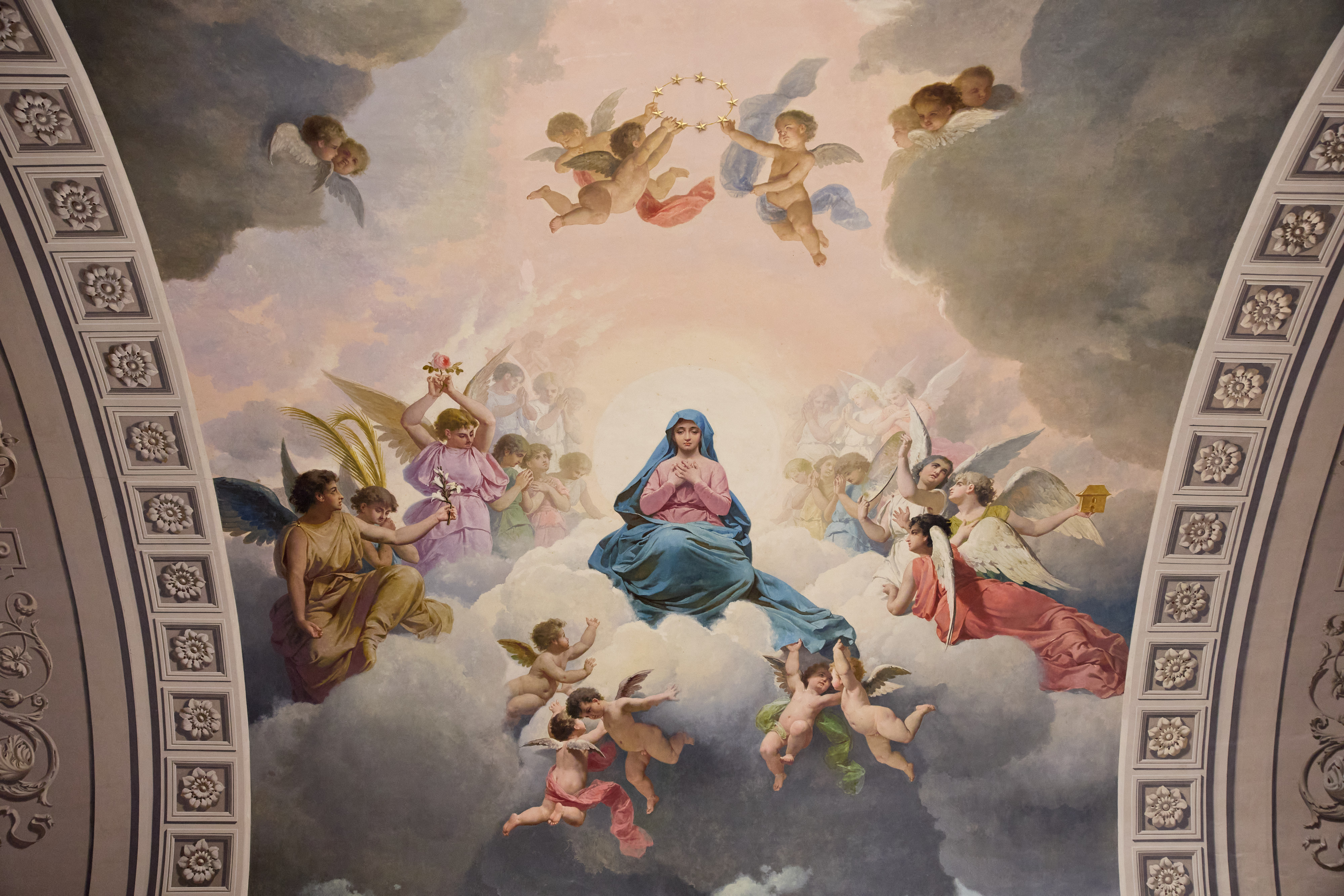 Coronación de la Virgen (bóveda de la sacristía)